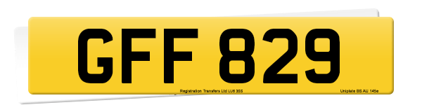 Registration number GFF 829